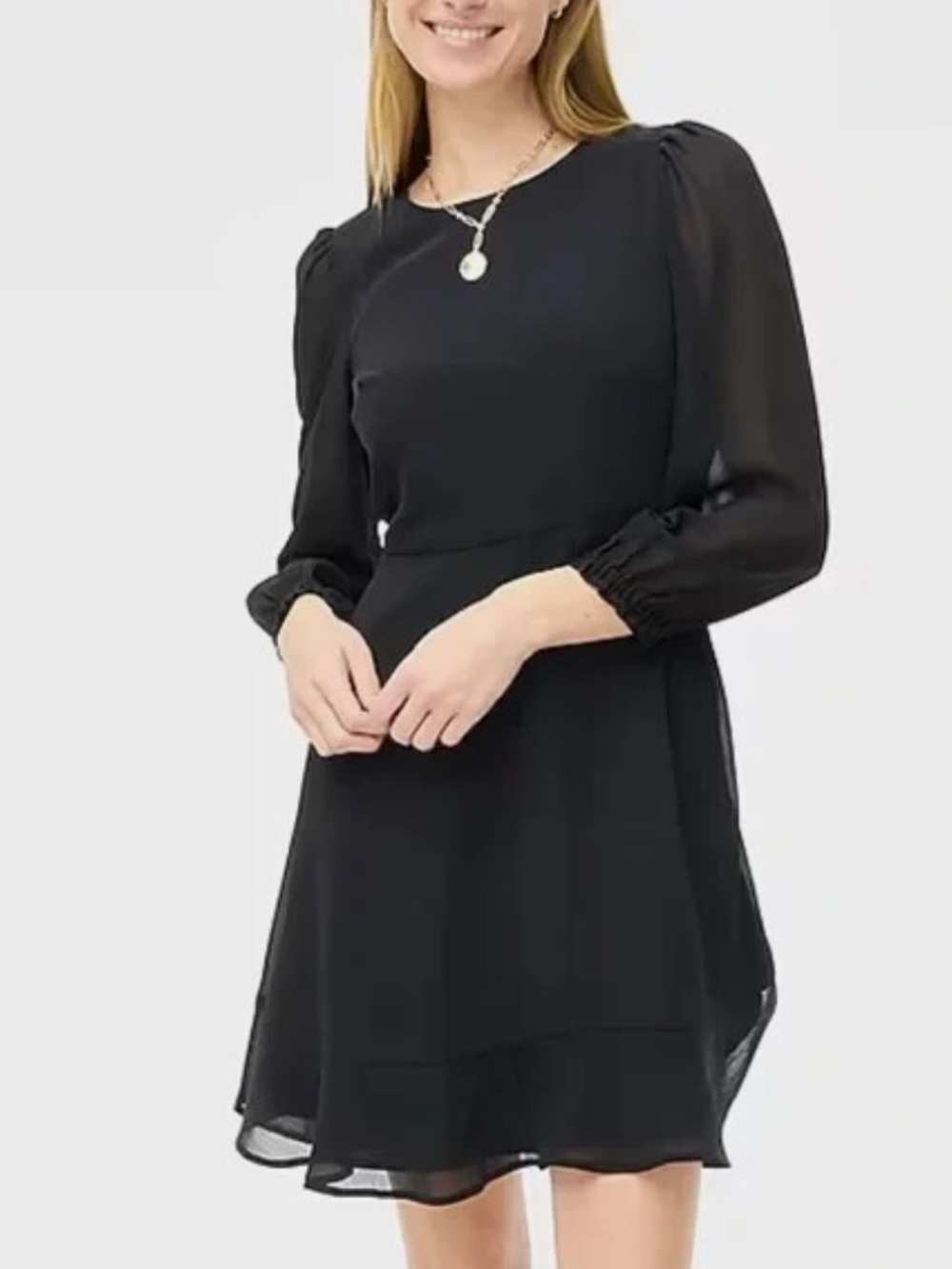 NWT JCREW Black A-Line Flounce Hem Dress Size 8 Style BY478
